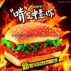 China PLASTIC LENTICULAR KFC custom lenticular advertising flip changing plastic picture 3d lenticular printing services supplier