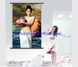 China PLASTIC LENTICULAR lady portrait painting 3d moving portrait photo with plastic lenticular material supplier