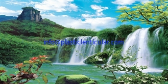 China PLASTIC LENTICULAR 3d 5d lenticular wall decoration waterfall scenery picture with moving motion flip effect supplier