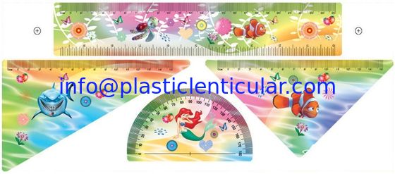 PLASTIC LENTICULAR custom design animation lenticular ruler 20cm 30cm plastic 3d lenticular printing ruler for students supplier