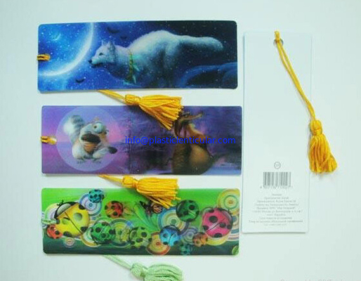 PLASTIC LENTICULAR Printed Waterproof 3D Lenticular Bookmark pvc pp pet 3D lenticular anime bookmark with tassel supplier