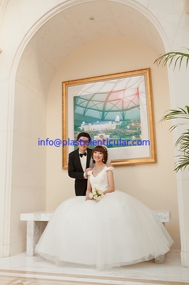 PLASTIC LENTICULAR 3d effect wedding photo 3d lenticular photo printing for home decoration supplier