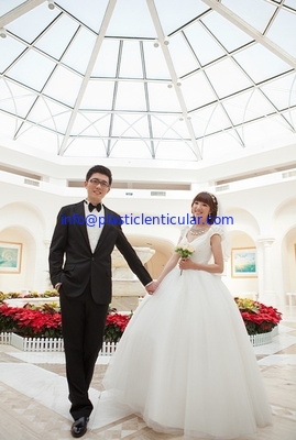 PLASTIC LENTICULAR 3d effect wedding photo 3d lenticular photo printing for home decoration supplier