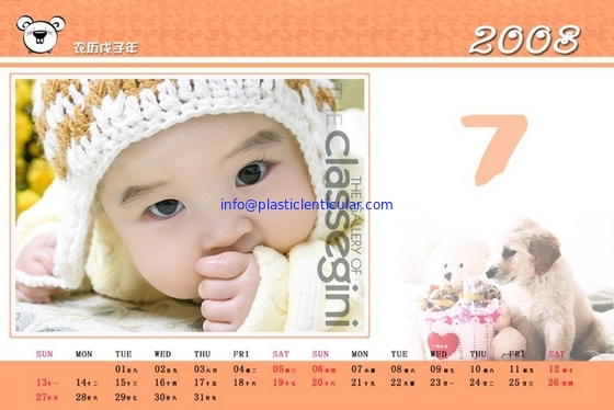 PLASTIC LENTICULAR 3D Effect Pocket Calendar PP PET Lenticular Sheet Printing Services supplier