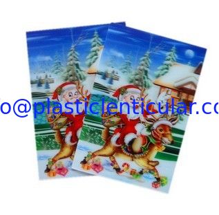 PLASTIC LENTICULAR Christmas Greeting Cards 3D lenticular postcard 0.45 mm PET 3d postcard Animation effect postcard